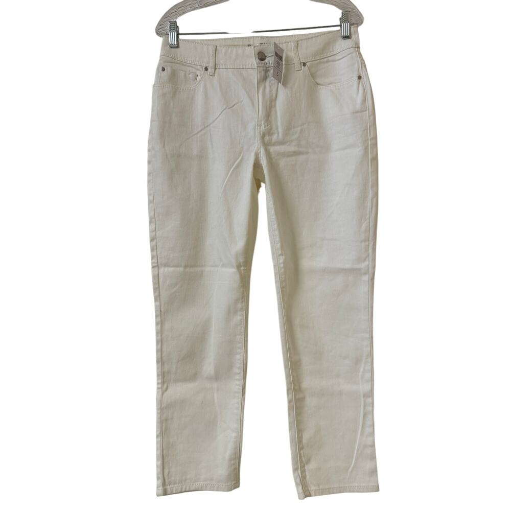 NWT Platinum Chico's White Stretch Jeans Size .5 (6) Skimmer 26" Crop